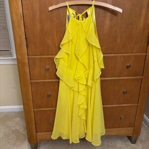 Bebe Yellow Frilly Summer Dress Size XS